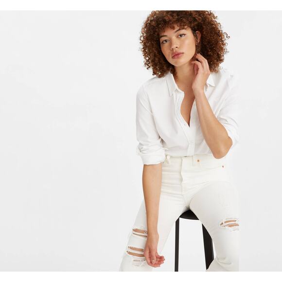 LEVI'S WHITE WEDGIE STRAIGHT FIT WOMEN'S JEANS, SIZE 28, NWT - Picture 3 of 8